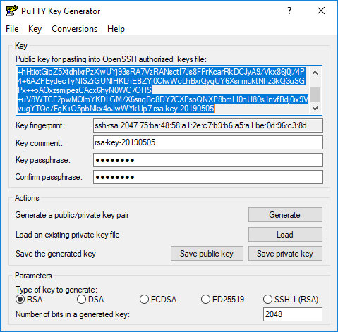 generate public key for private key putty mac